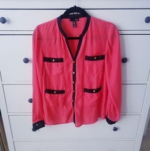 Retro Pink/Black Gold Blouse